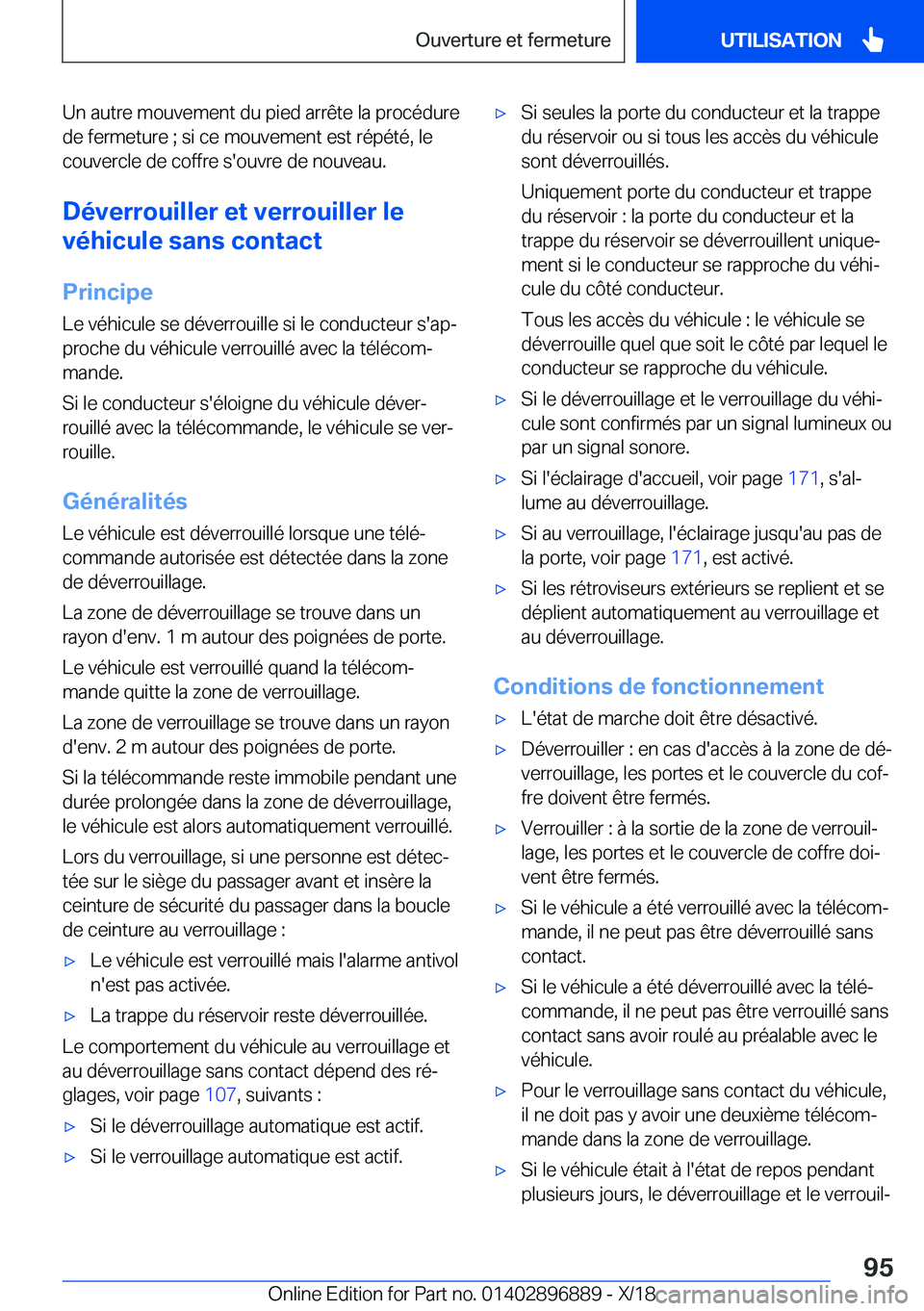 BMW 8 SERIES COUPE 2019  Notices Demploi (in French) �U�n��a�u�t�r�e��m�o�u�v�e�m�e�n�t��d�u��p�i�e�d��a�r�r�ê�t�e��l�a��p�r�o�c�é�d�u�r�e
�d�e��f�e�r�m�e�t�u�r�e��;��s�i��c�e��m�o�u�v�e�m�e�n�t��e�s�t��r�é�p�é�t�é�,��l�e
�c�o�u�v�e�