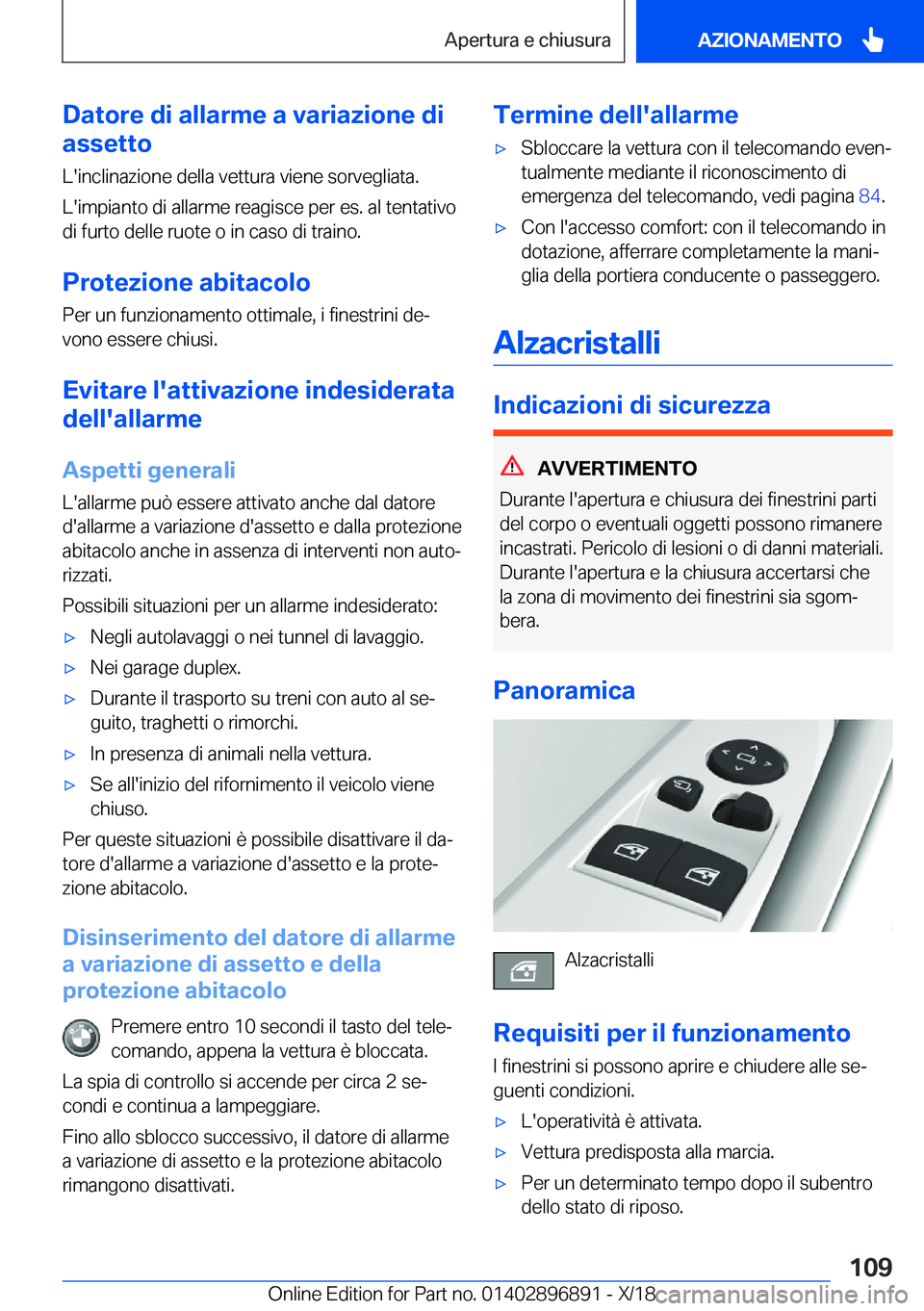 BMW 8 SERIES COUPE 2019  Libretti Di Uso E manutenzione (in Italian) �D�a�t�o�r�e��d�i��a�l�l�a�r�m�e��a��v�a�r�i�a�z�i�o�n�e��d�i
�a�s�s�e�t�t�o
�L�'�i�n�c�l�i�n�a�z�i�o�n�e��d�e�l�l�a��v�e�t�t�u�r�a��v�i�e�n�e��s�o�r�v�e�g�l�i�a�t�a�.
�L�'�i�m�p�i�a�