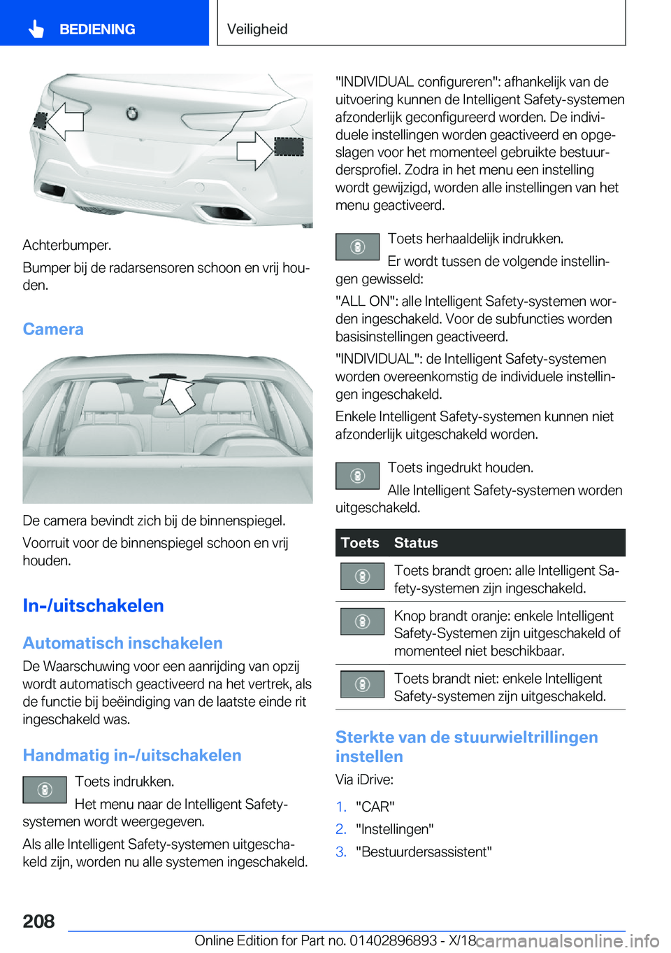 BMW 8 SERIES COUPE 2019  Instructieboekjes (in Dutch) �A�c�h�t�e�r�b�u�m�p�e�r�.
�B�u�m�p�e�r��b�i�j��d�e��r�a�d�a�r�s�e�n�s�o�r�e�n��s�c�h�o�o�n��e�n��v�r�i�j��h�o�uj �d�e�n�.
�C�a�m�e�r�a
�D�e��c�a�m�e�r�a��b�e�v�i�n�d�t��z�i�c�h��b�i�j��d