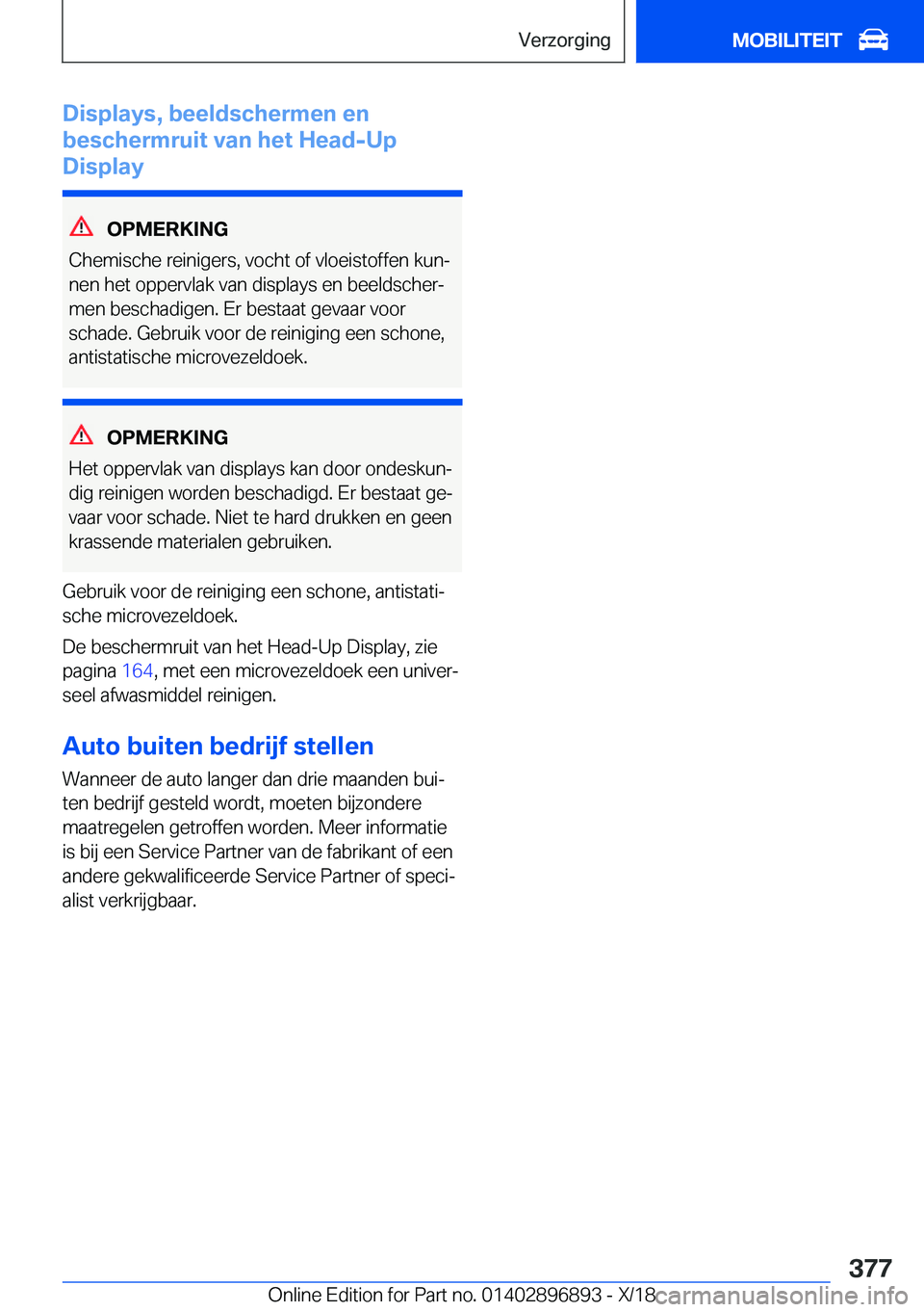 BMW 8 SERIES COUPE 2019  Instructieboekjes (in Dutch) �D�i�s�p�l�a�y�s�,��b�e�e�l�d�s�c�h�e�r�m�e�n��e�n
�b�e�s�c�h�e�r�m�r�u�i�t��v�a�n��h�e�t��H�e�a�d�-�U�p
�D�i�s�p�l�a�y
�O�P�M�E�R�K�I�N�G
�C�h�e�m�i�s�c�h�e��r�e�i�n�i�g�e�r�s�,��v�o�c�h�t��o