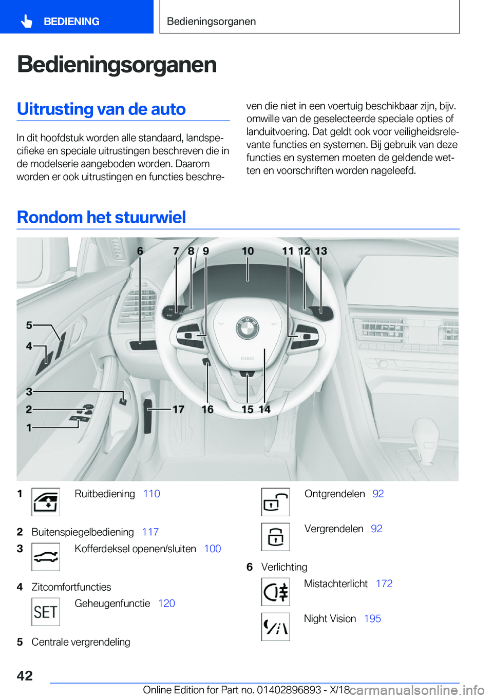 BMW 8 SERIES COUPE 2019  Instructieboekjes (in Dutch) �B�e�d�i�e�n�i�n�g�s�o�r�g�a�n�e�n�U�i�t�r�u�s�t�i�n�g��v�a�n��d�e��a�u�t�o
�I�n��d�i�t��h�o�o�f�d�s�t�u�k��w�o�r�d�e�n��a�l�l�e��s�t�a�n�d�a�a�r�d�,��l�a�n�d�s�p�ej�c�i�f�i�e�k�e��e�n��s�
