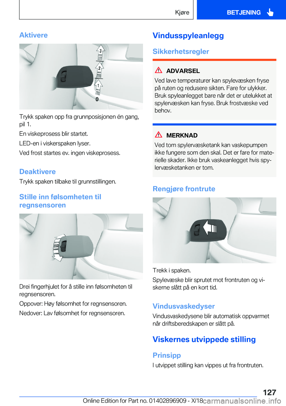 BMW 8 SERIES COUPE 2019  InstruksjonsbØker (in Norwegian) �A�k�t�i�v�e�r�e
�T�r�y�k�k��s�p�a�k�e�n��o�p�p��f�r�a��g�r�u�n�n�p�o�s�i�s�j�o�n�e�n��
