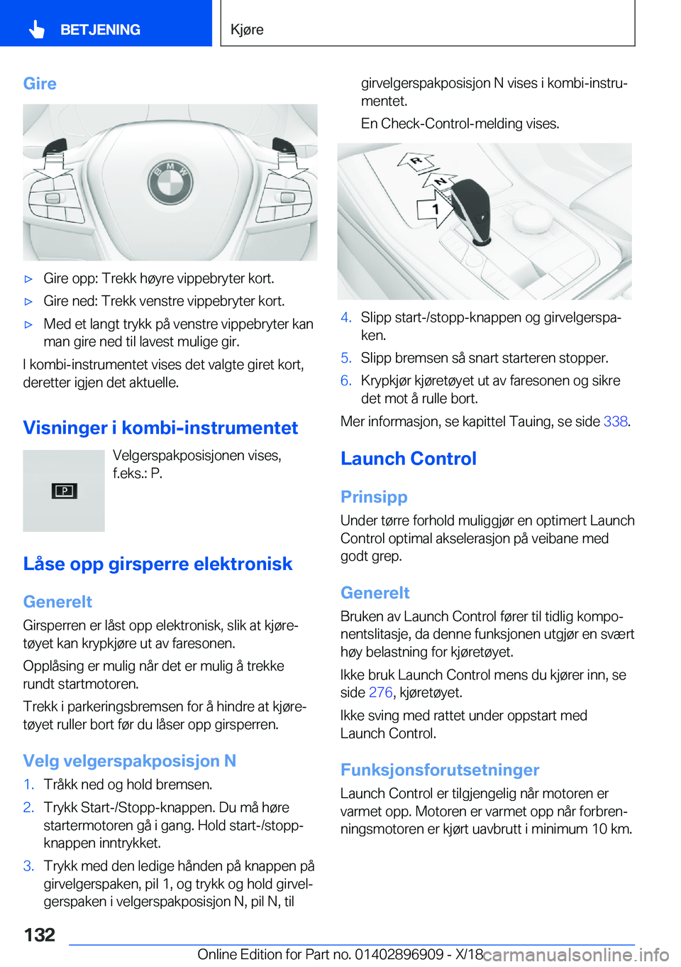 BMW 8 SERIES COUPE 2019  InstruksjonsbØker (in Norwegian) �G�i�r�ex�G�i�r�e��o�p�p�:��T�r�e�k�k��h�