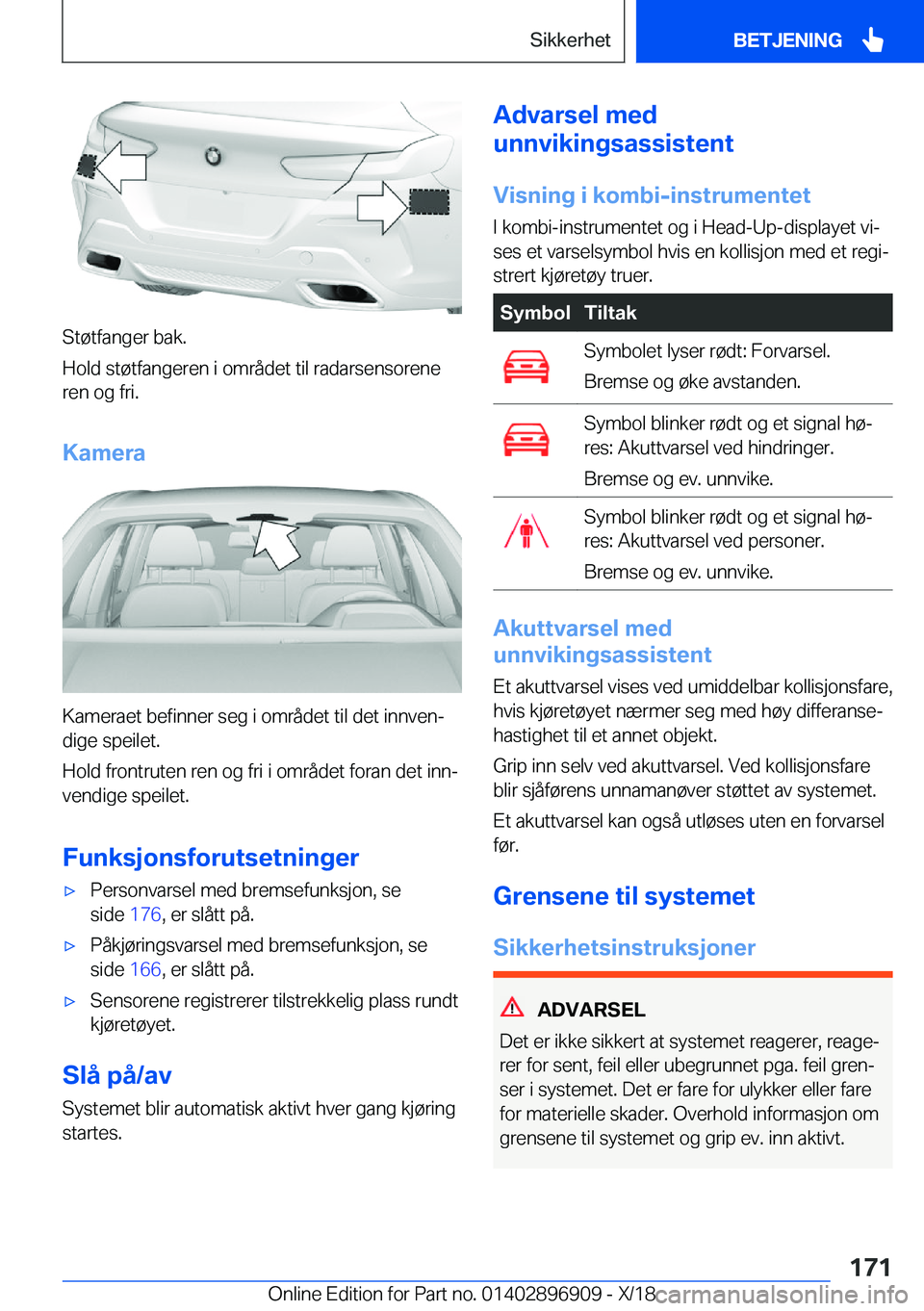 BMW 8 SERIES COUPE 2019  InstruksjonsbØker (in Norwegian) �S�t�