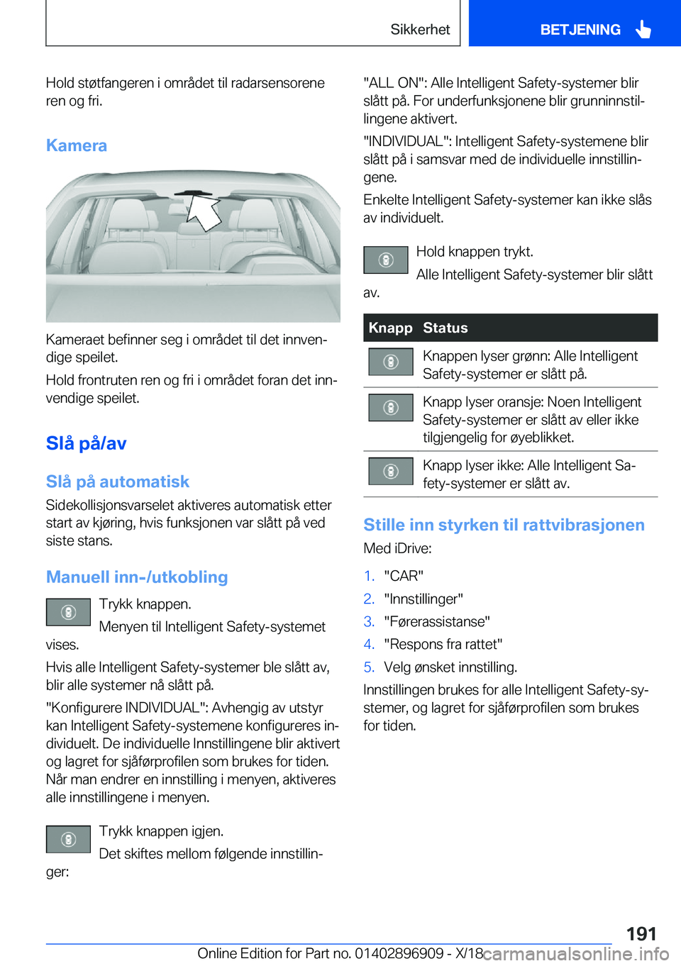 BMW 8 SERIES COUPE 2019  InstruksjonsbØker (in Norwegian) �H�o�l�d��s�t�