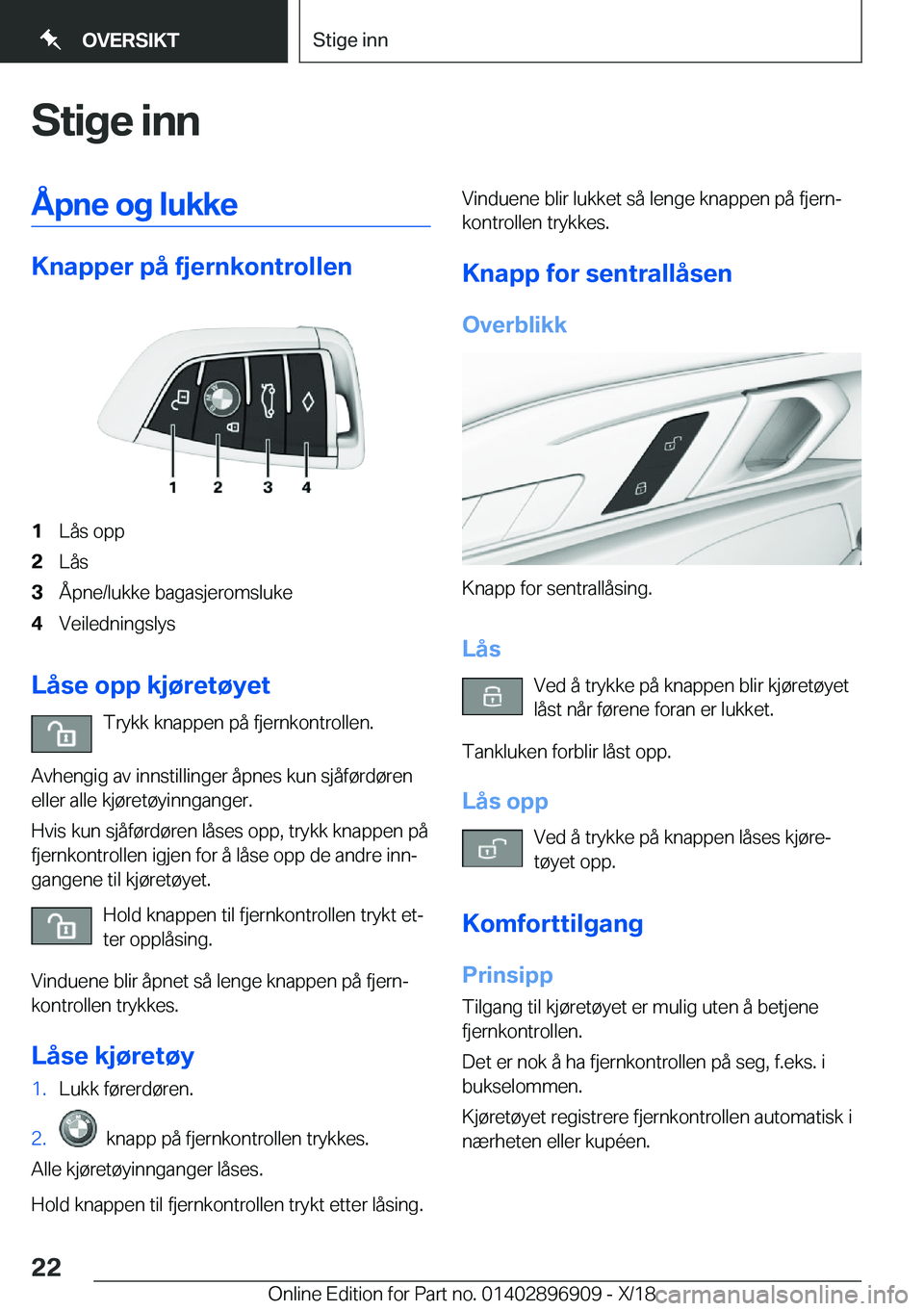BMW 8 SERIES COUPE 2019  InstruksjonsbØker (in Norwegian) �S�t�i�g�e��i�n�n�