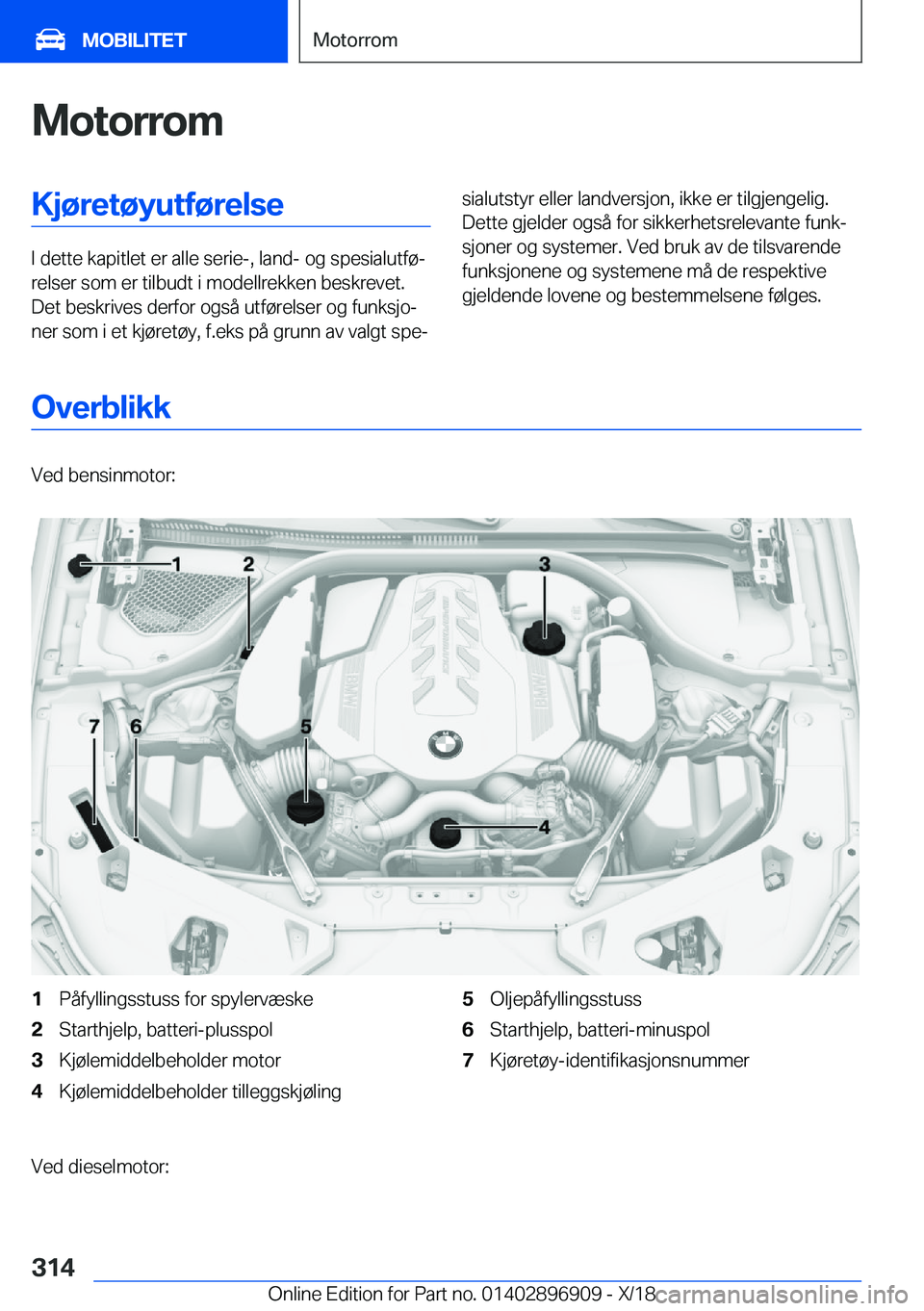 BMW 8 SERIES COUPE 2019  InstruksjonsbØker (in Norwegian) �M�o�t�o�r�r�o�m�K�j�