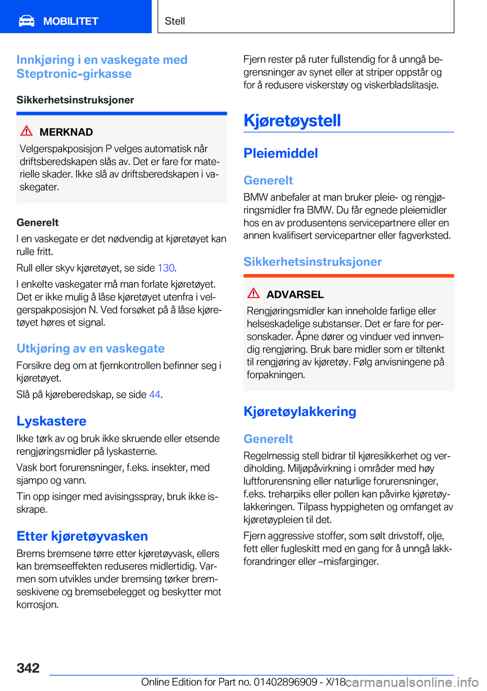 BMW 8 SERIES COUPE 2019  InstruksjonsbØker (in Norwegian) �I�n�n�k�j�
