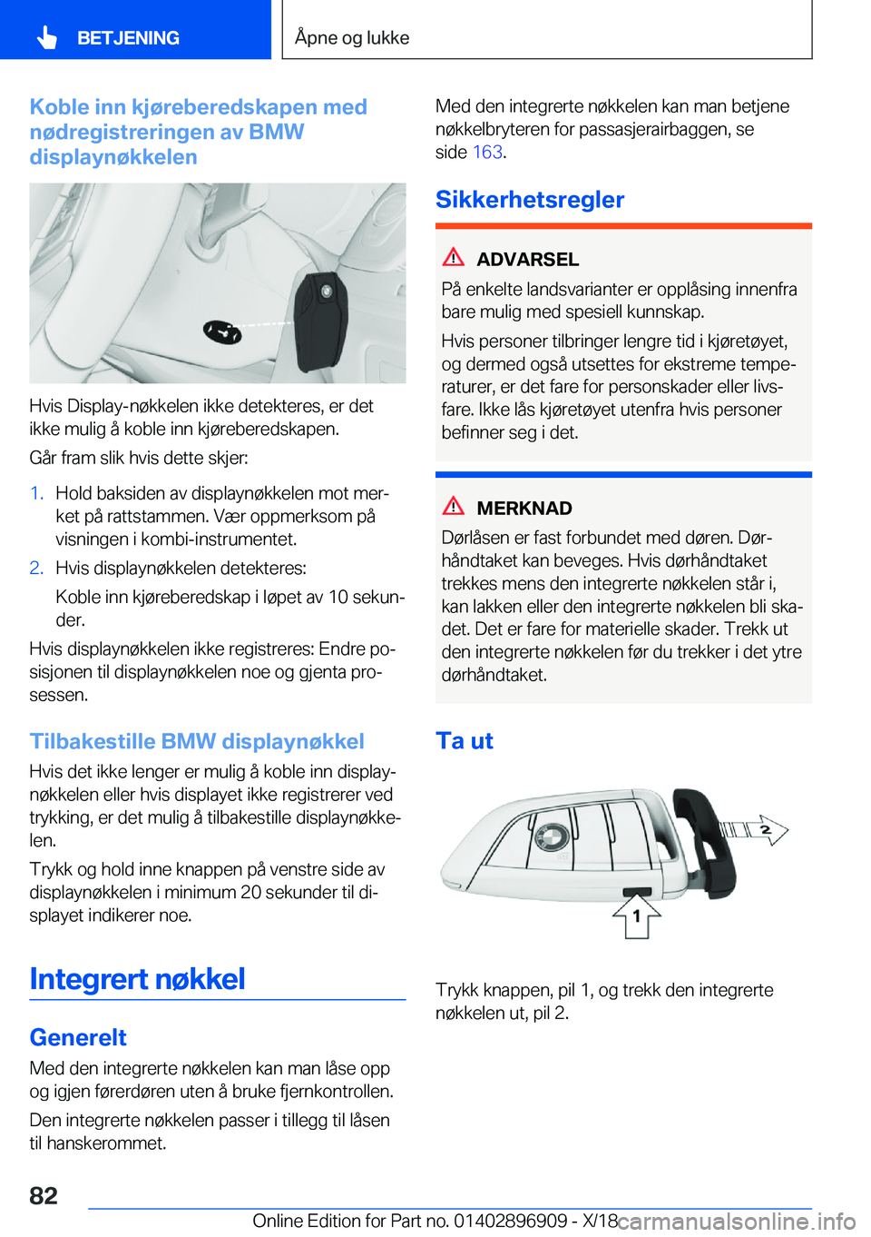 BMW 8 SERIES COUPE 2019  InstruksjonsbØker (in Norwegian) �K�o�b�l�e��i�n�n��k�j�