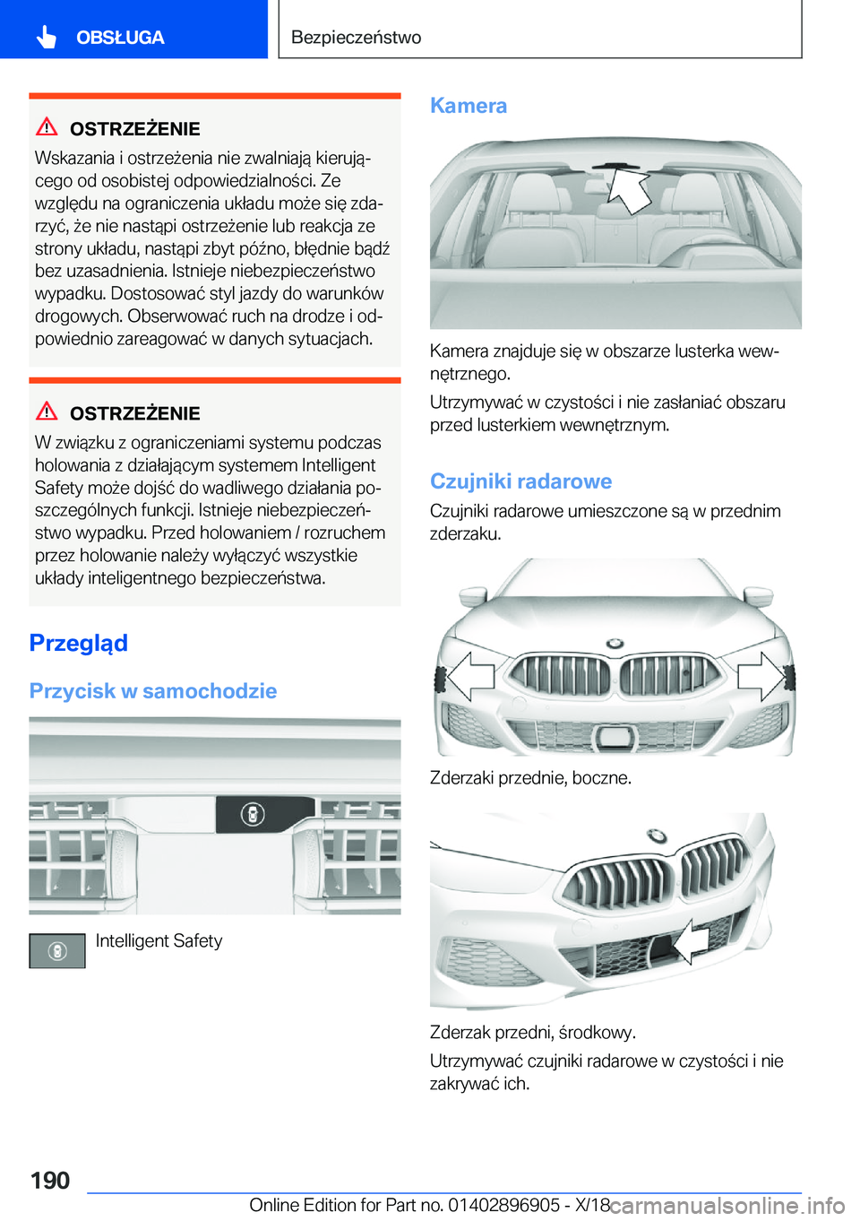 BMW 8 SERIES COUPE 2019  Instrukcja obsługi (in Polish) �O�S�T�R�Z�E8�E�N�I�E
�W�s�k�a�z�a�n�i�a��i��o�s�t�r�z�e9�e�n�i�a��n�i�e��z�w�a�l�n�i�a�j�