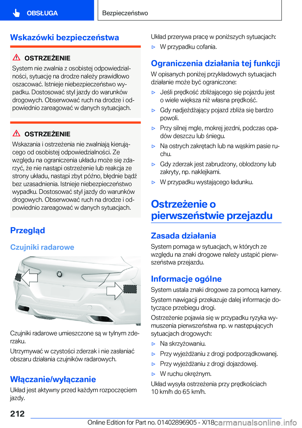 BMW 8 SERIES COUPE 2019  Instrukcja obsługi (in Polish) �W�s�k�a�z�