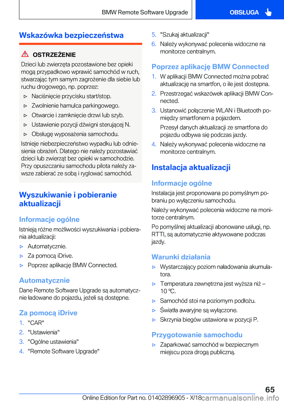 BMW 8 SERIES COUPE 2019  Instrukcja obsługi (in Polish) �W�s�k�a�z�