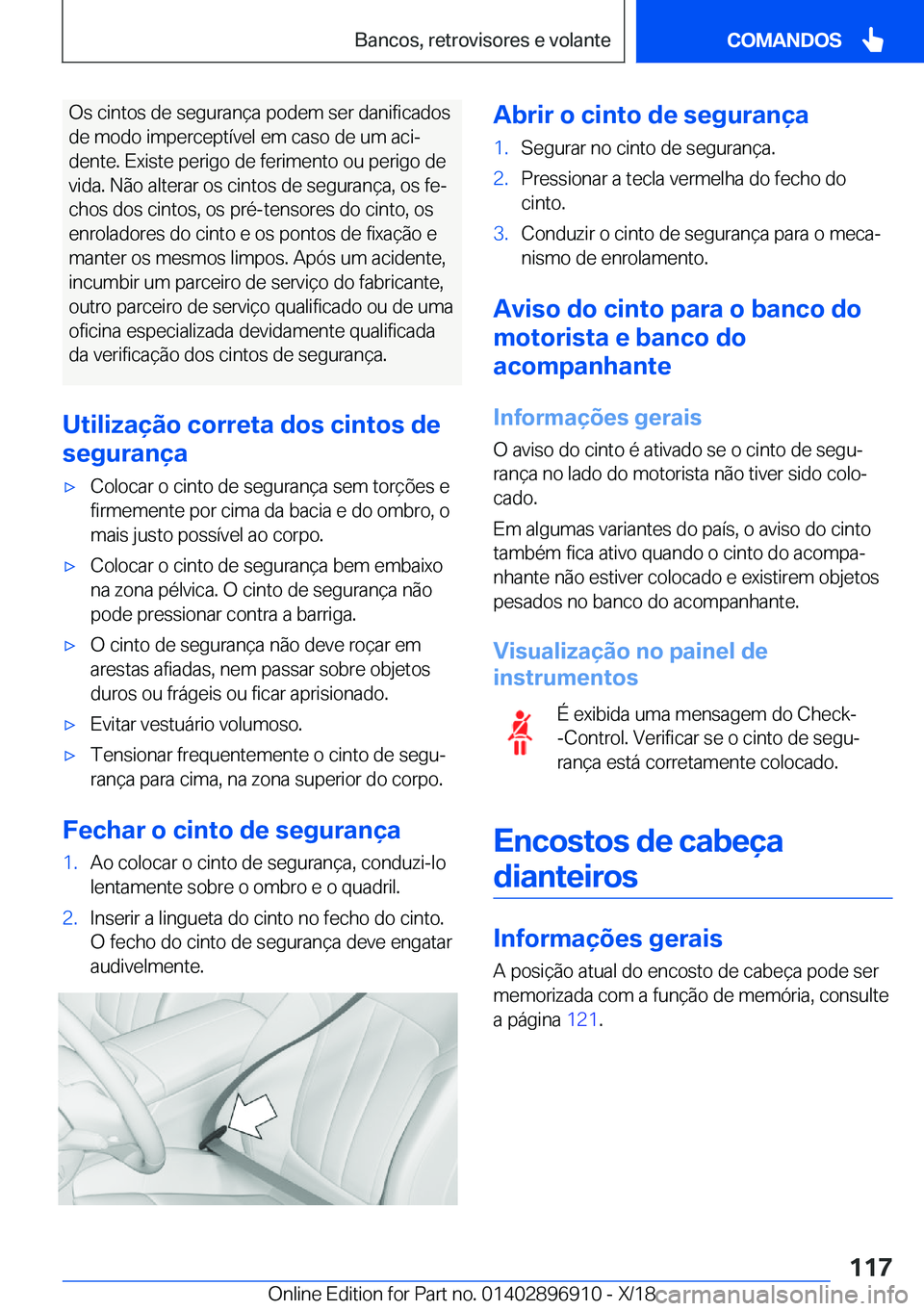 BMW 8 SERIES COUPE 2019  Manual do condutor (in Portuguese) �O�s��c�i�n�t�o�s��d�e��s�e�g�u�r�a�n�