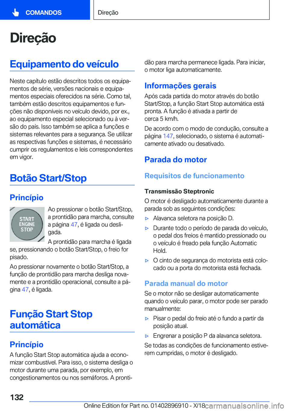 BMW 8 SERIES COUPE 2019  Manual do condutor (in Portuguese) �D�i�r�e�