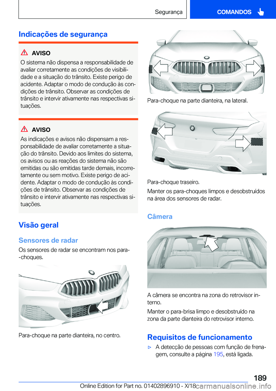 BMW 8 SERIES COUPE 2019  Manual do condutor (in Portuguese) �I�n�d�i�c�a�