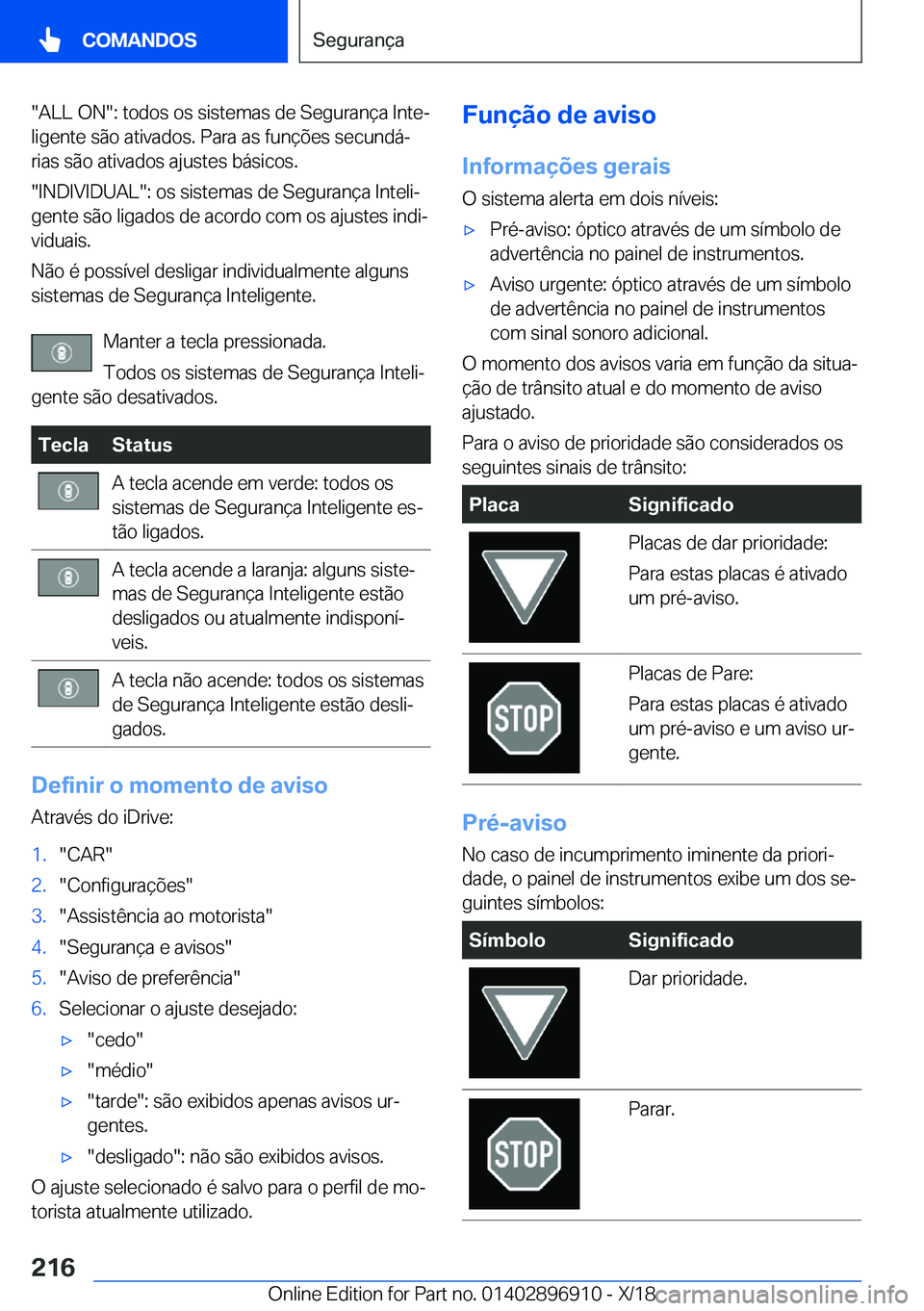 BMW 8 SERIES COUPE 2019  Manual do condutor (in Portuguese) ��A�L�L��O�N��:��t�o�d�o�s��o�s��s�i�s�t�e�m�a�s��d�e��S�e�g�u�r�a�n�