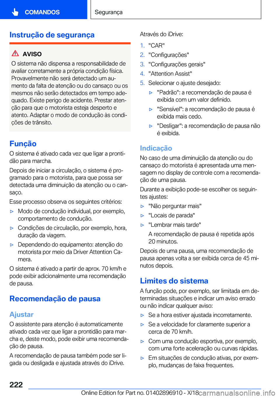 BMW 8 SERIES COUPE 2019  Manual do condutor (in Portuguese) �I�n�s�t�r�u�