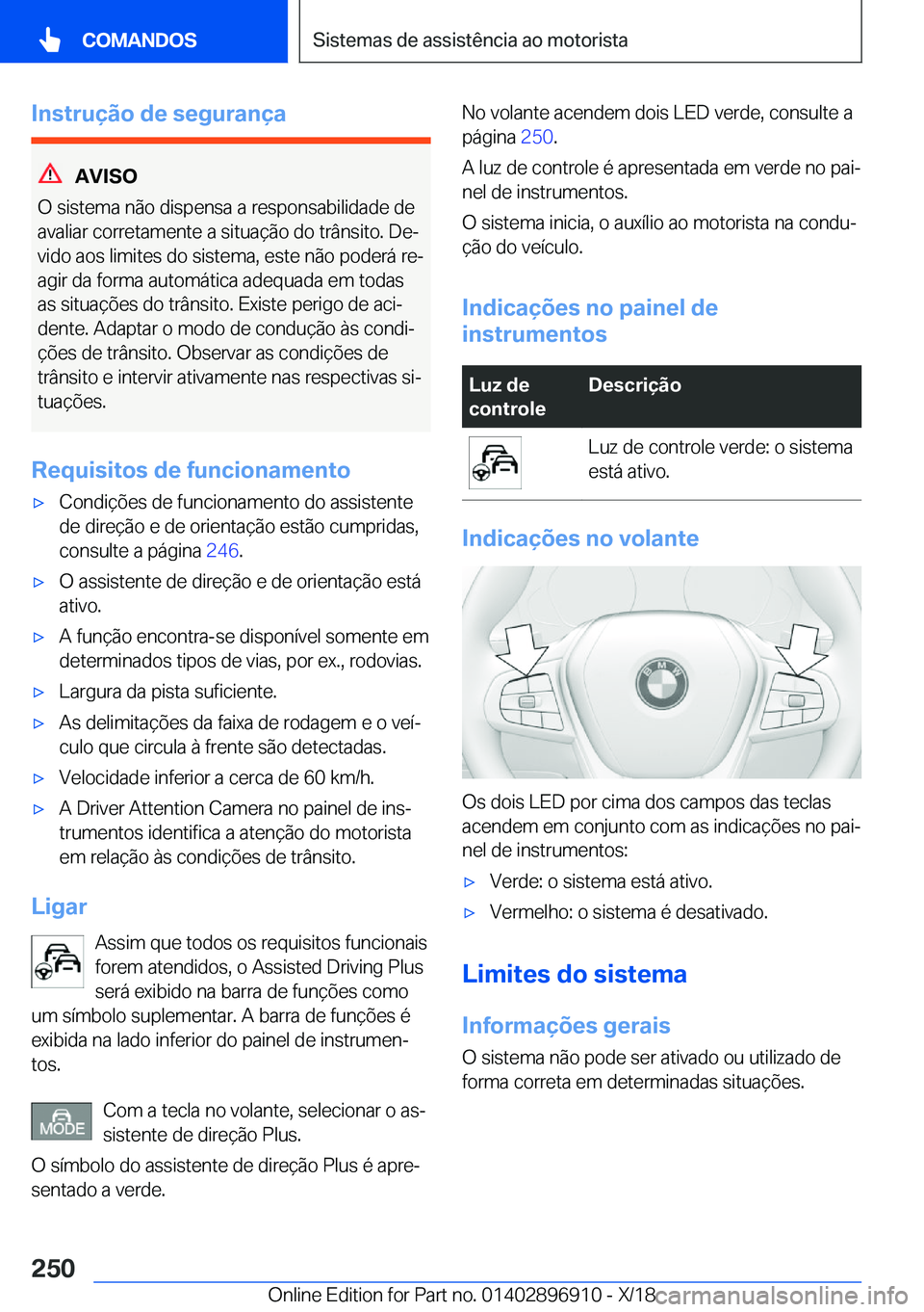 BMW 8 SERIES COUPE 2019  Manual do condutor (in Portuguese) �I�n�s�t�r�u�