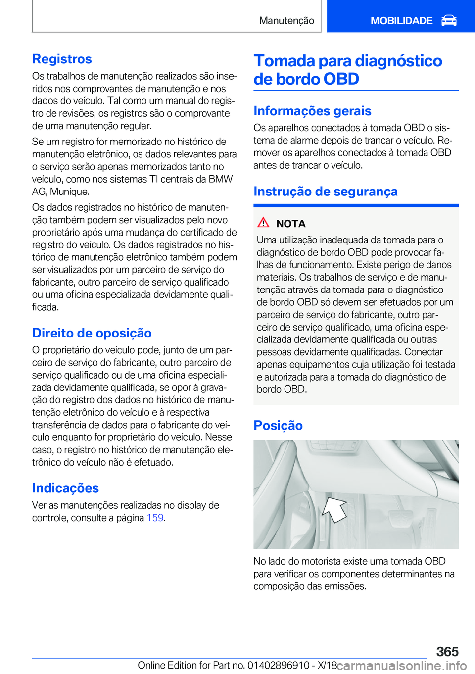 BMW 8 SERIES COUPE 2019  Manual do condutor (in Portuguese) �R�e�g�i�s�t�r�o�s�O�s��t�r�a�b�a�l�h�o�s��d�e��m�a�n�u�t�e�n�