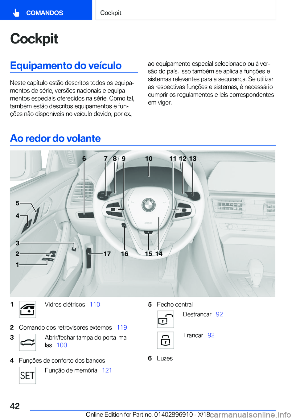 BMW 8 SERIES COUPE 2019  Manual do condutor (in Portuguese) �C�o�c�k�p�i�t�E�q�u�i�p�a�m�e�n�t�o��d�o��v�e�