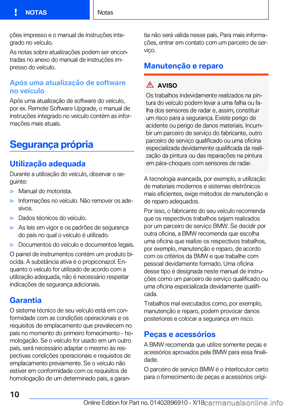 BMW 8 SERIES COUPE 2019  Manual do condutor (in Portuguese) �