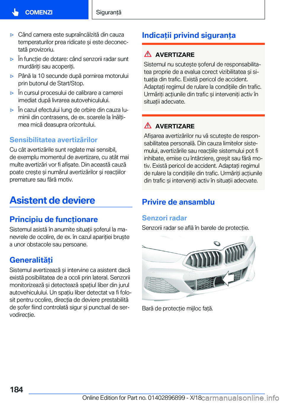 BMW 8 SERIES COUPE 2019  Ghiduri De Utilizare (in Romanian) 'x�C�