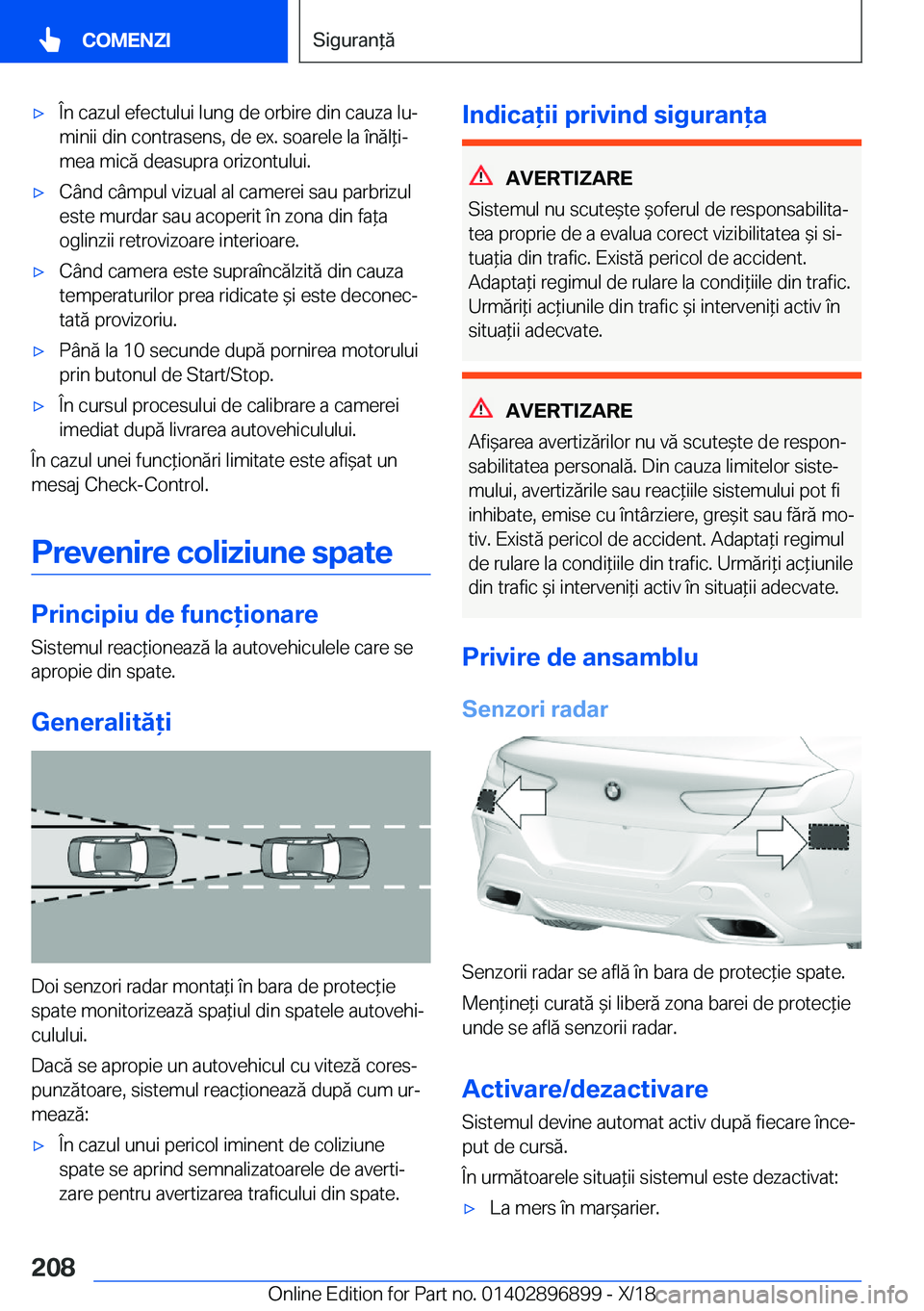 BMW 8 SERIES COUPE 2019  Ghiduri De Utilizare (in Romanian) 'x�