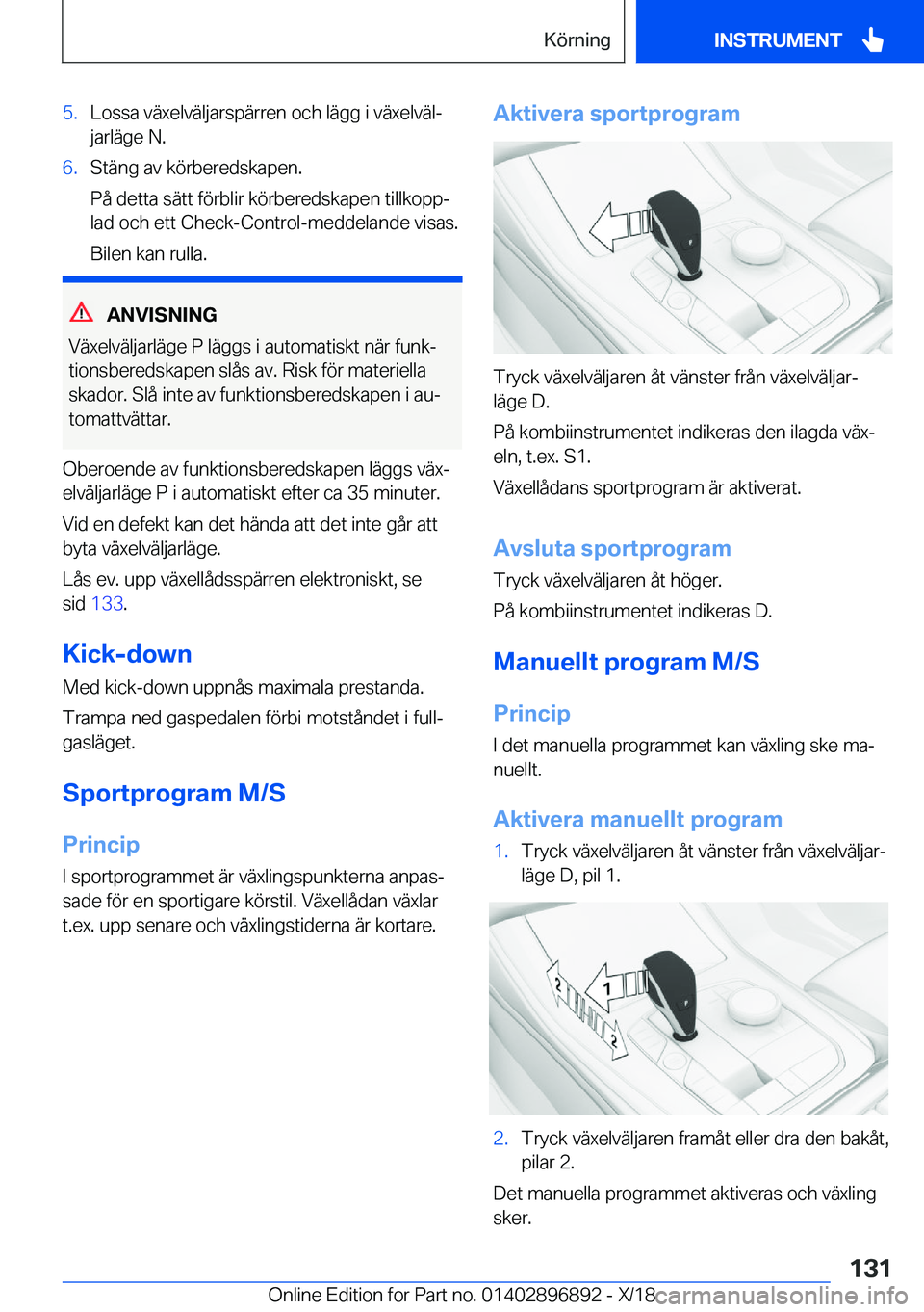 BMW 8 SERIES COUPE 2019  InstruktionsbÖcker (in Swedish) �5�.�L�o�s�s�a��v�ä�x�e�l�v�ä�l�j�a�r�s�p�ä�r�r�e�n��o�c�h��l�ä�g�g��i��v�ä�x�e�l�v�ä�lj�j�a�r�l�ä�g�e��N�.�6�.�S�t�ä�n�g��a�v��k�