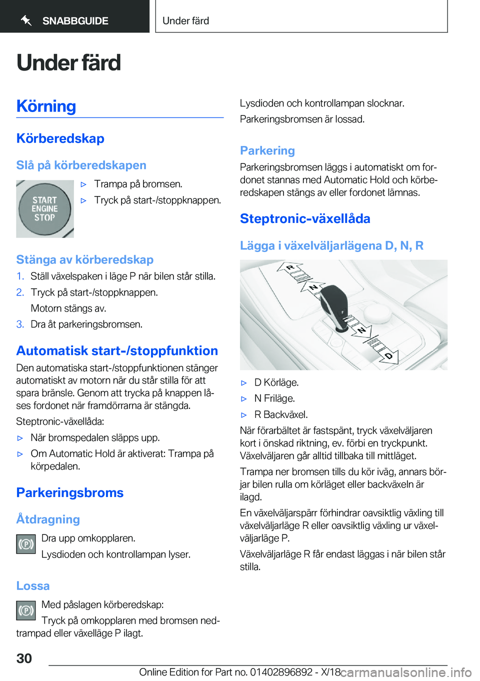 BMW 8 SERIES COUPE 2019  InstruktionsbÖcker (in Swedish) �U�n�d�e�r��f�ä�r�d�K�