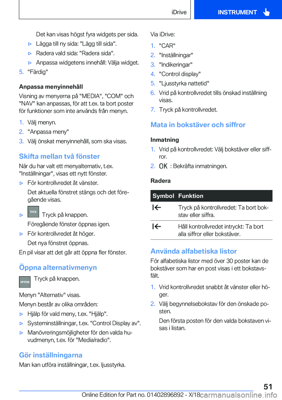 BMW 8 SERIES COUPE 2019  InstruktionsbÖcker (in Swedish) �D�e�t��k�a�n��v�i�s�a�s��h�