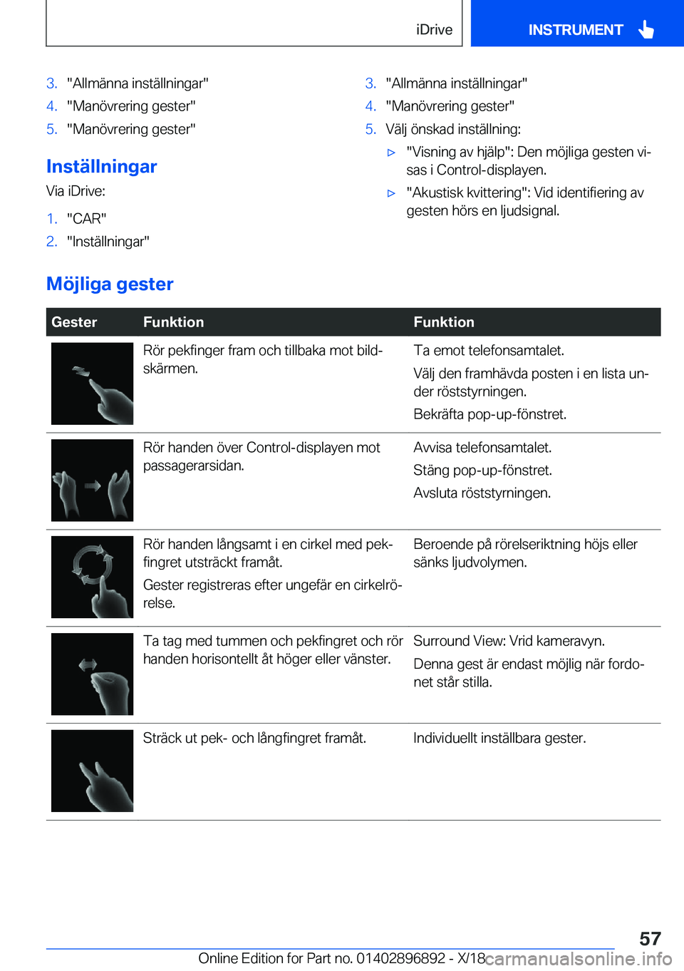 BMW 8 SERIES COUPE 2019  InstruktionsbÖcker (in Swedish) �3�.��A�l�l�m�ä�n�n�a��i�n�s�t�ä�l�l�n�i�n�g�a�r��4�.��M�a�n�