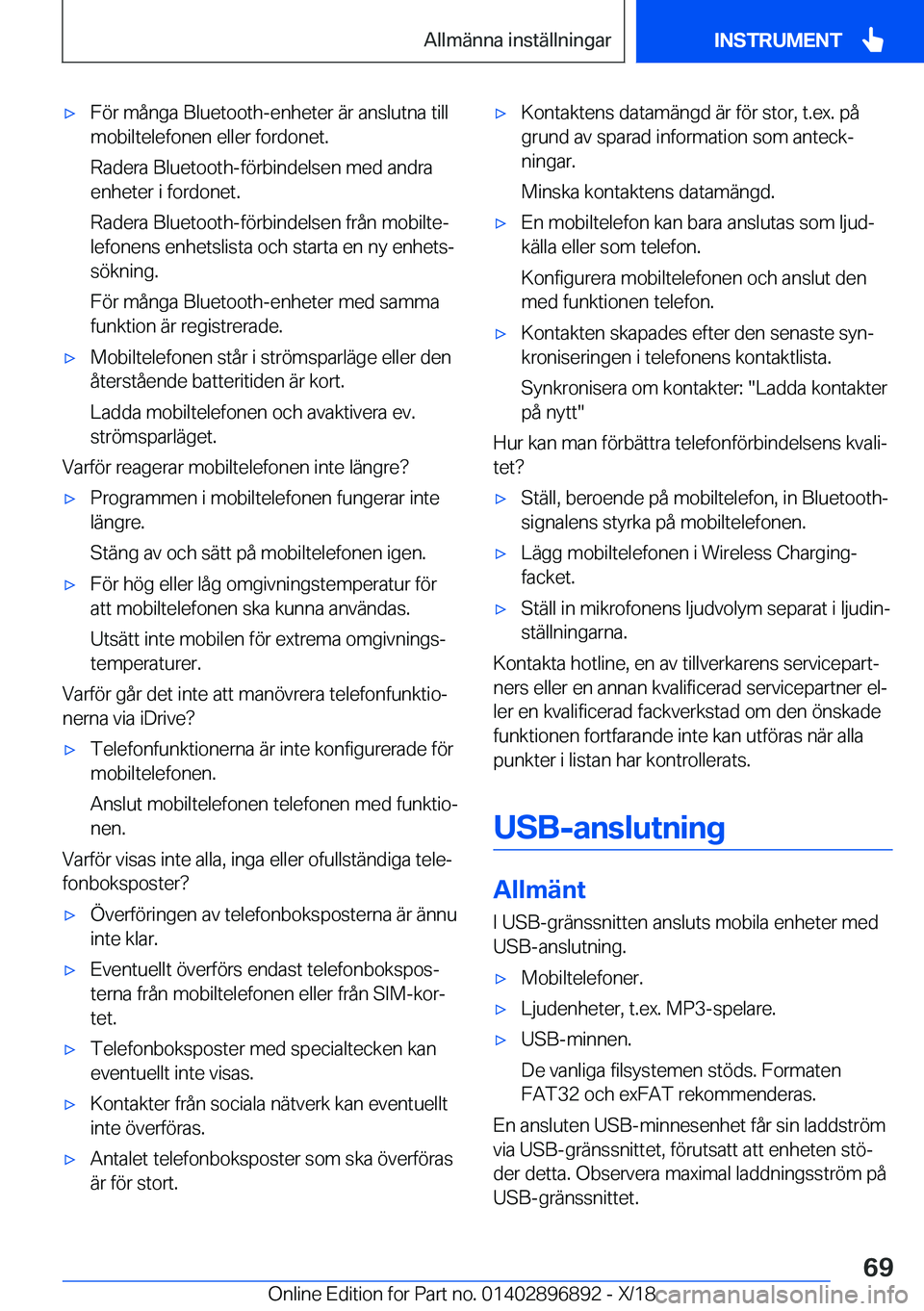 BMW 8 SERIES COUPE 2019  InstruktionsbÖcker (in Swedish) x�F�