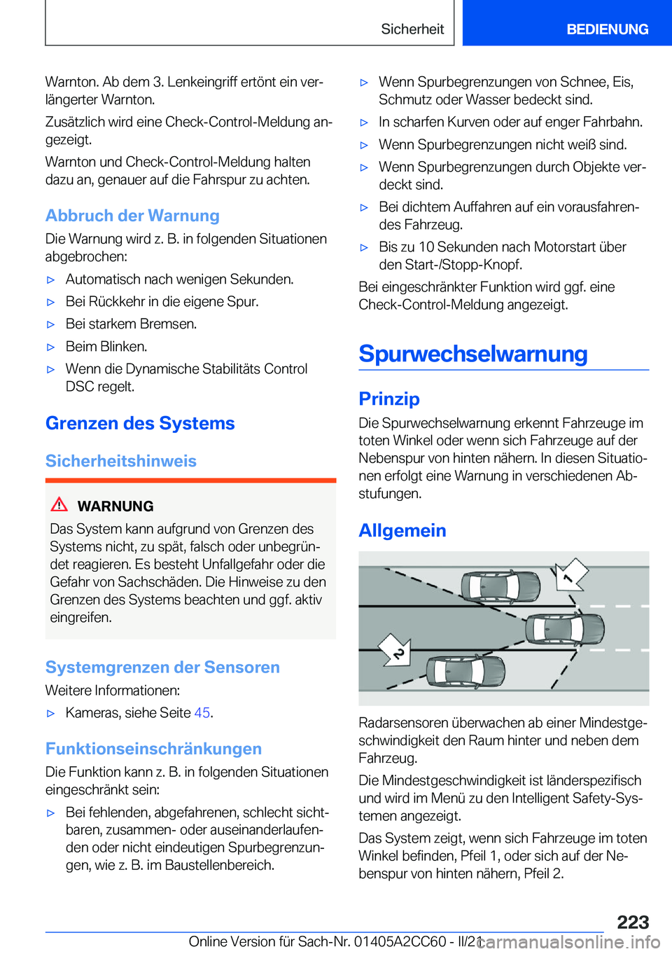 BMW 8 SERIES GRAN COUPE 2022  Betriebsanleitungen (in German) �W�a�r�n�t�o�n�.��A�b��d�e�m��3�.��L�e�n�k�e�i�n�g�r�i�f�f��e�r�t�