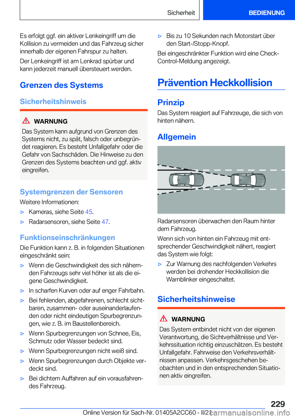 BMW 8 SERIES GRAN COUPE 2022  Betriebsanleitungen (in German) �E�s��e�r�f�o�l�g�t��g�g�f�.��e�i�n��a�k�t�i�v�e�r��L�e�n�k�e�i�n�g�r�i�f�f��u�m��d�i�e�K�o�l�l�i�s�i�o�n��z�u��v�e�r�m�e�i�d�e�n��u�n�d��d�a�s��F�a�h�r�z�e�u�g��s�i�c�h�e�r
�i�n�n�e�r�h�
