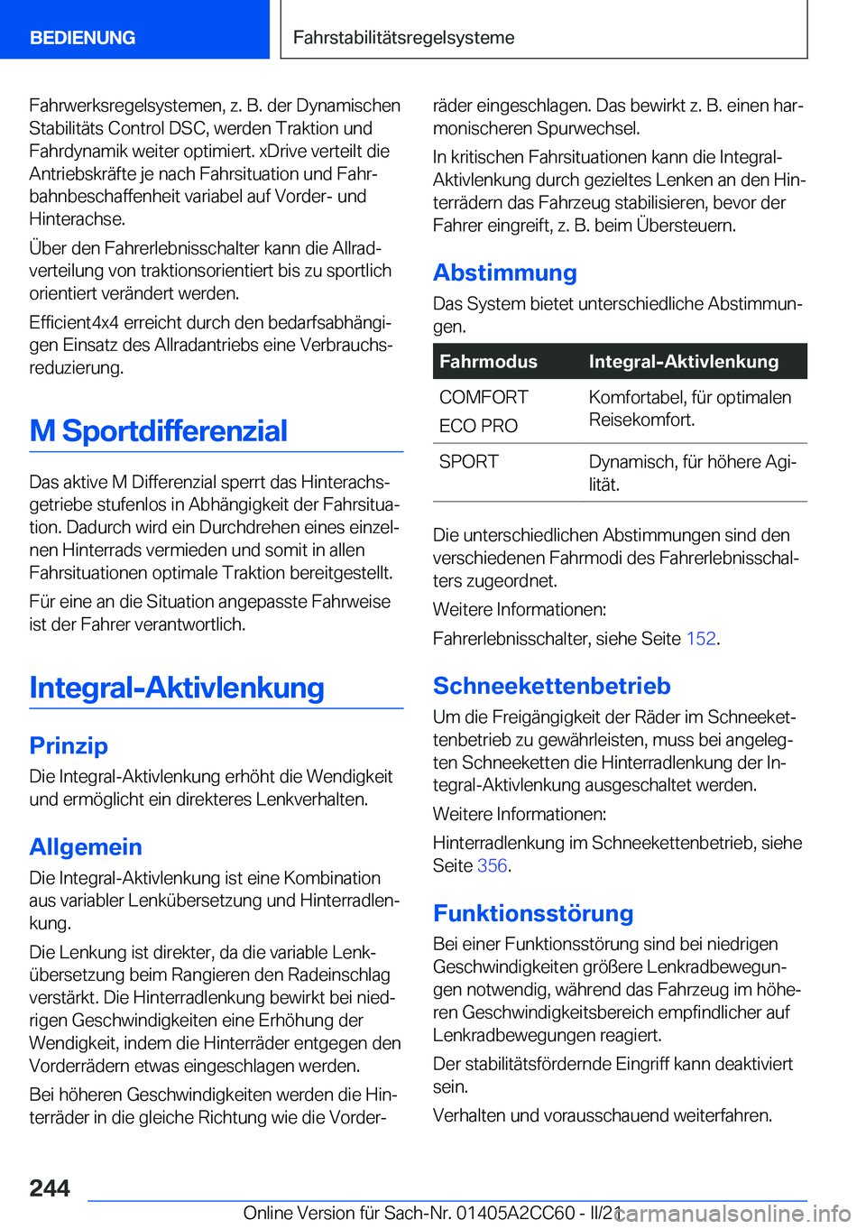 BMW 8 SERIES GRAN COUPE 2022  Betriebsanleitungen (in German) �F�a�h�r�w�e�r�k�s�r�e�g�e�l�s�y�s�t�e�m�e�n�,��z�.��B�.��d�e�r��D�y�n�a�m�i�s�c�h�e�n�S�t�a�b�i�l�i�t�