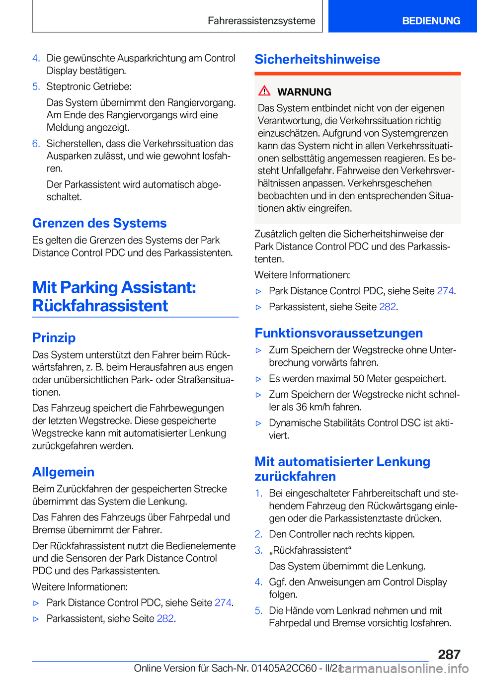 BMW 8 SERIES GRAN COUPE 2022  Betriebsanleitungen (in German) �4�.�D�i�e��g�e�w�