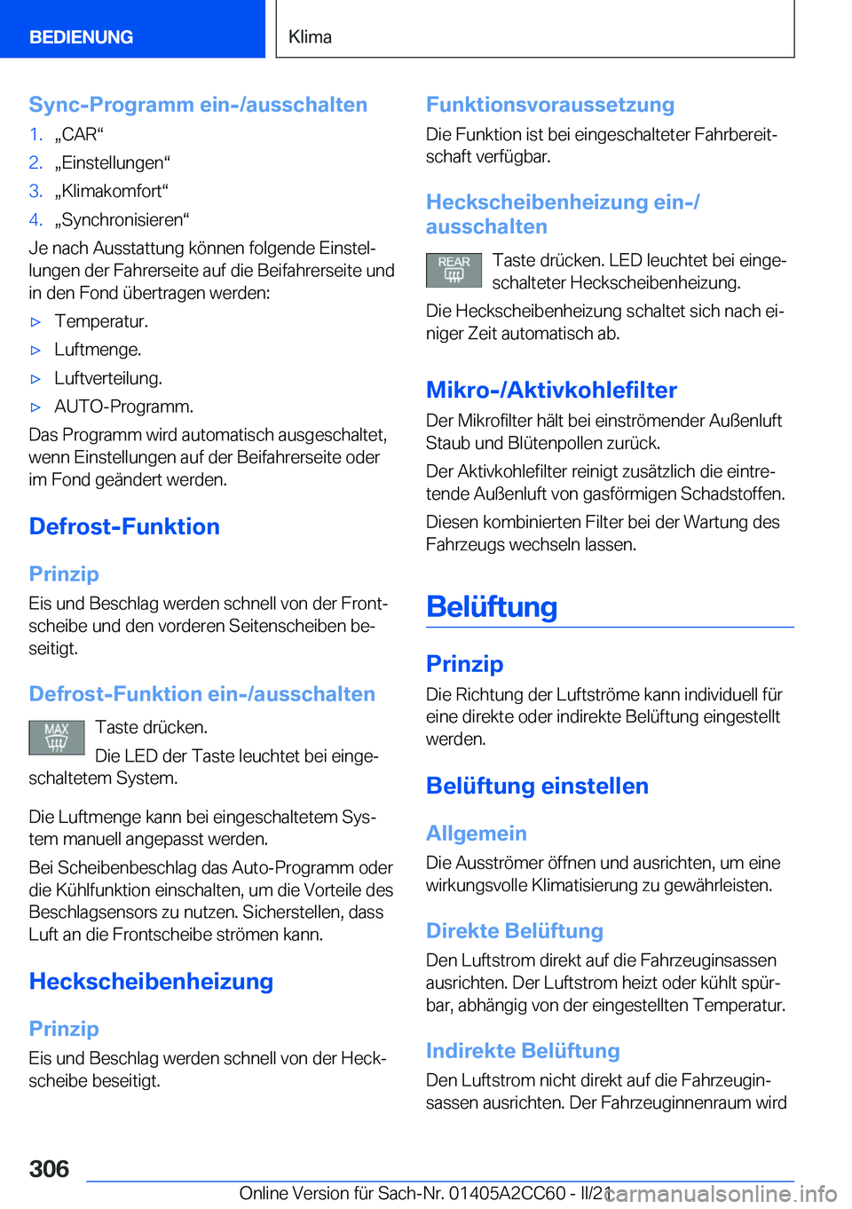 BMW 8 SERIES GRAN COUPE 2022  Betriebsanleitungen (in German) �S�y�n�c�-�P�r�o�g�r�a�m�m��e�i�n�-�/�a�u�s�s�c�h�a�l�t�e�n�1�.x�C�A�Rv�2�.x�E�i�n�s�t�e�l�l�u�n�g�e�nv�3�.x�K�l�i�m�a�k�o�m�f�o�r�tv�4�.x�S�y�n�c�h�r�o�n�i�s�i�e�r�e�nv
�J�e��n�a�c�h��A�u�