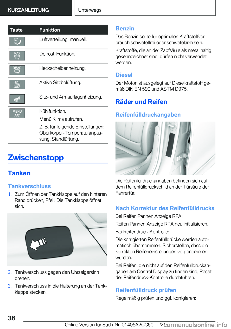 BMW 8 SERIES GRAN COUPE 2022  Betriebsanleitungen (in German) �T�a�s�t�e�F�u�n�k�t�i�o�n�L�u�f�t�v�e�r�t�e�i�l�u�n�g�,��m�a�n�u�e�l�l�.�D�e�f�r�o�s�t�-�F�u�n�k�t�i�o�n�.�H�e�c�k�s�c�h�e�i�b�e�n�h�e�i�z�u�n�g�.�A�k�t�i�v�e��S�i�t�z�b�e�l�