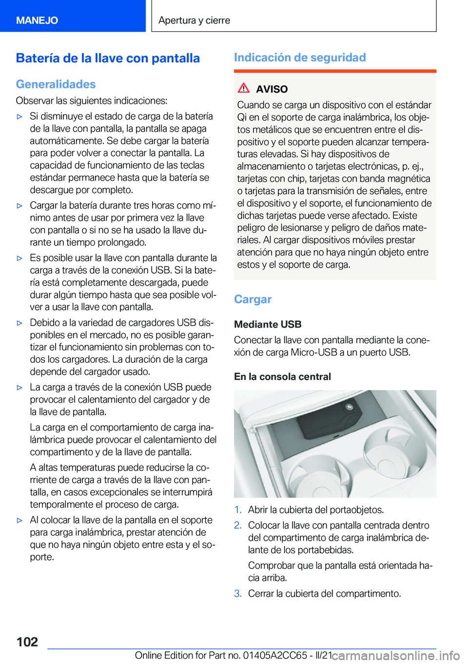 BMW 8 SERIES GRAN COUPE 2022  Manuales de Empleo (in Spanish) �B�a�t�e�r�