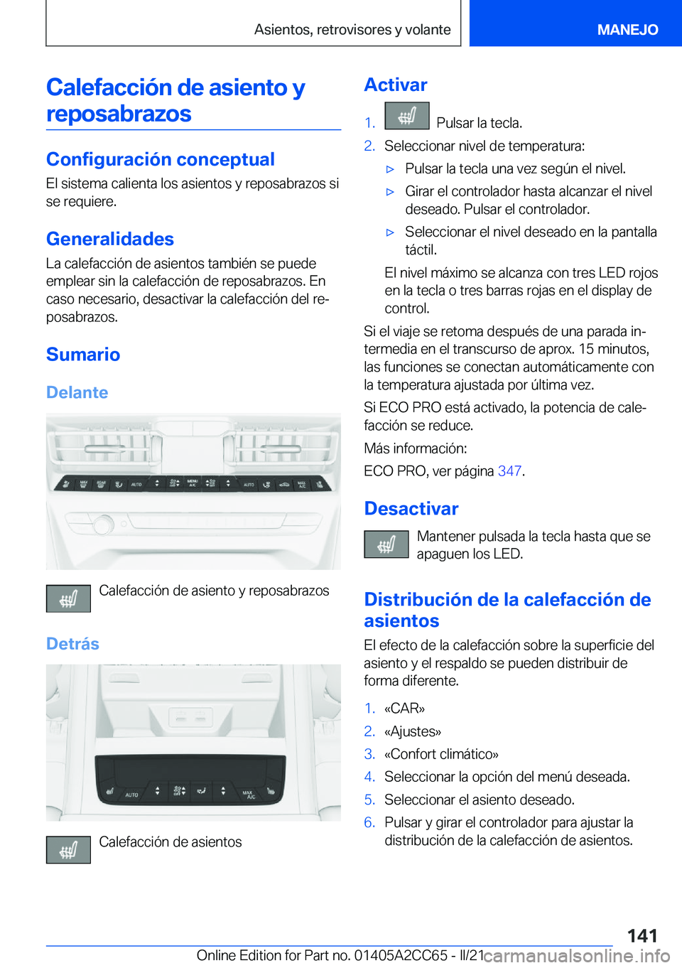 BMW 8 SERIES GRAN COUPE 2022  Manuales de Empleo (in Spanish) �C�a�l�e�f�a�c�c�i�