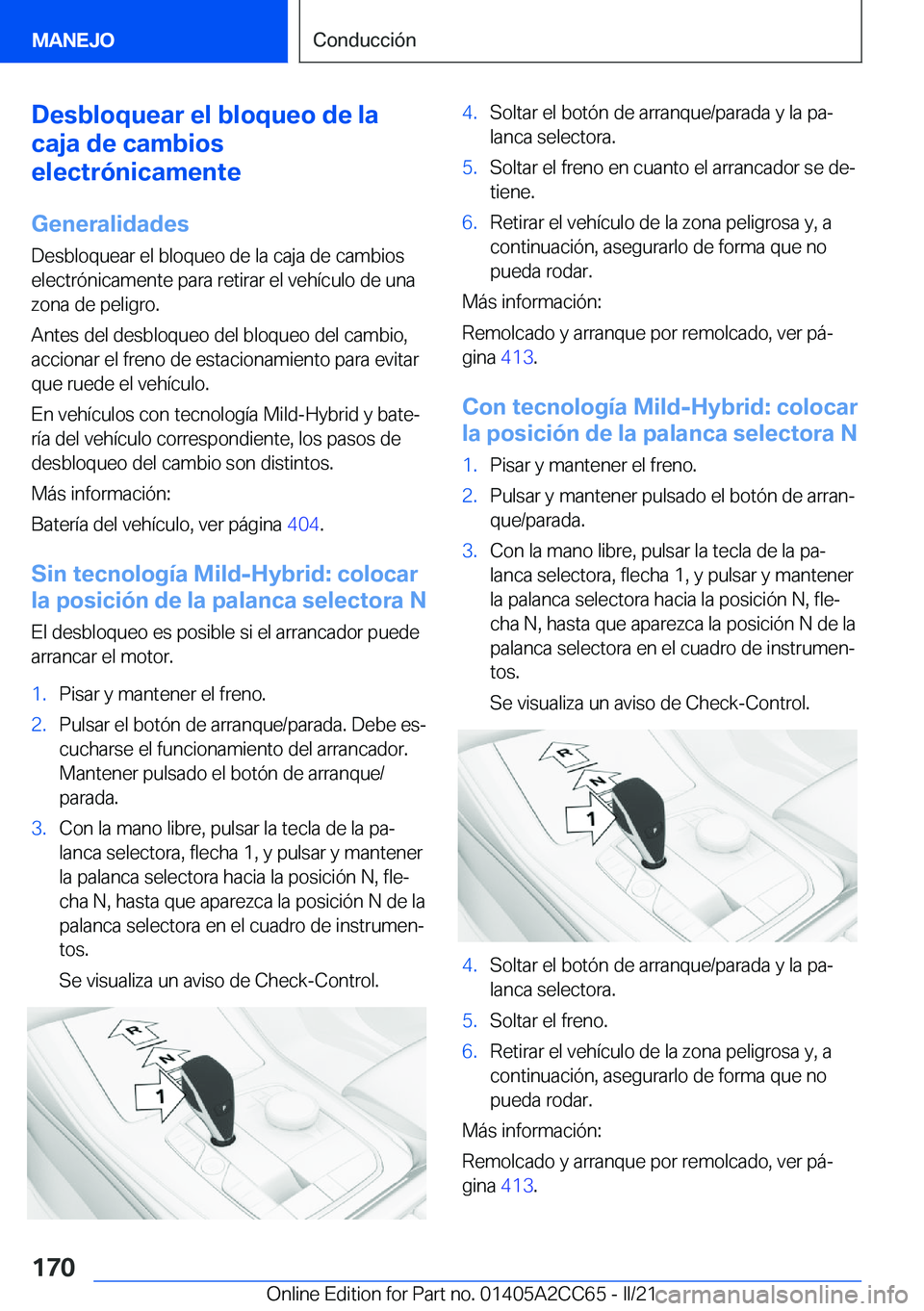 BMW 8 SERIES GRAN COUPE 2022  Manuales de Empleo (in Spanish) �D�e�s�b�l�o�q�u�e�a�r��e�l��b�l�o�q�u�e�o��d�e��l�a
�c�a�j�a��d�e��c�a�m�b�i�o�s
�e�l�e�c�t�r�