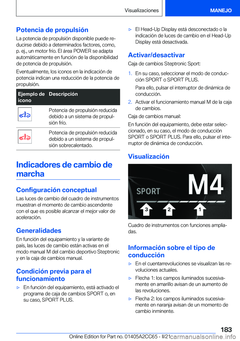 BMW 8 SERIES GRAN COUPE 2022  Manuales de Empleo (in Spanish) �P�o�t�e�n�c�i�a��d�e��p�r�o�p�u�l�s�i�