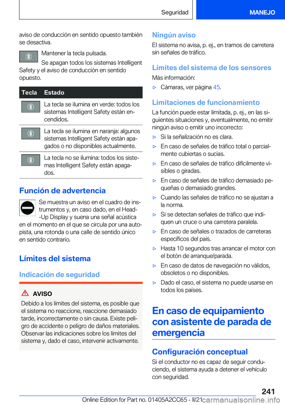 BMW 8 SERIES GRAN COUPE 2022  Manuales de Empleo (in Spanish) �a�v�i�s�o��d�e��c�o�n�d�u�c�c�i�