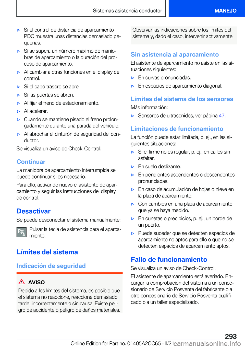 BMW 8 SERIES GRAN COUPE 2022  Manuales de Empleo (in Spanish) x�S�i��e�l��c�o�n�t�r�o�l��d�e��d�i�s�t�a�n�c�i�a��d�e��a�p�a�r�c�a�m�i�e�n�t�o
�P�D�C��m�u�e�s�t�r�a��u�n�a�s��d�i�s�t�a�n�c�i�a�s��d�e�m�a�s�i�a�d�o��p�eª
�q�u�e�