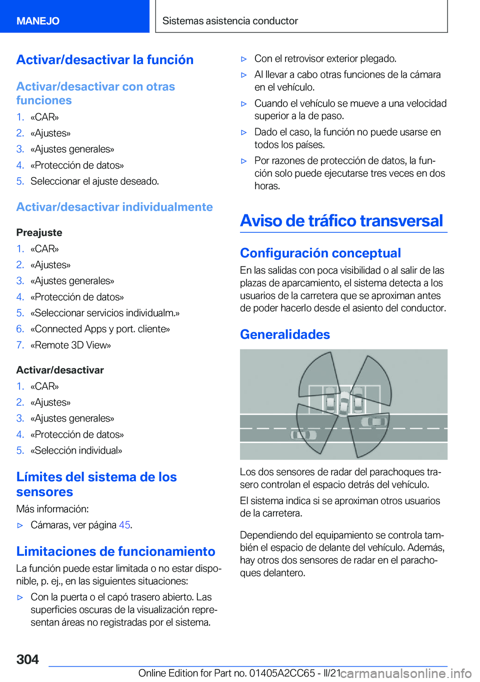 BMW 8 SERIES GRAN COUPE 2022  Manuales de Empleo (in Spanish) �A�c�t�i�v�a�r�/�d�e�s�a�c�t�i�v�a�r��l�a��f�u�n�c�i�