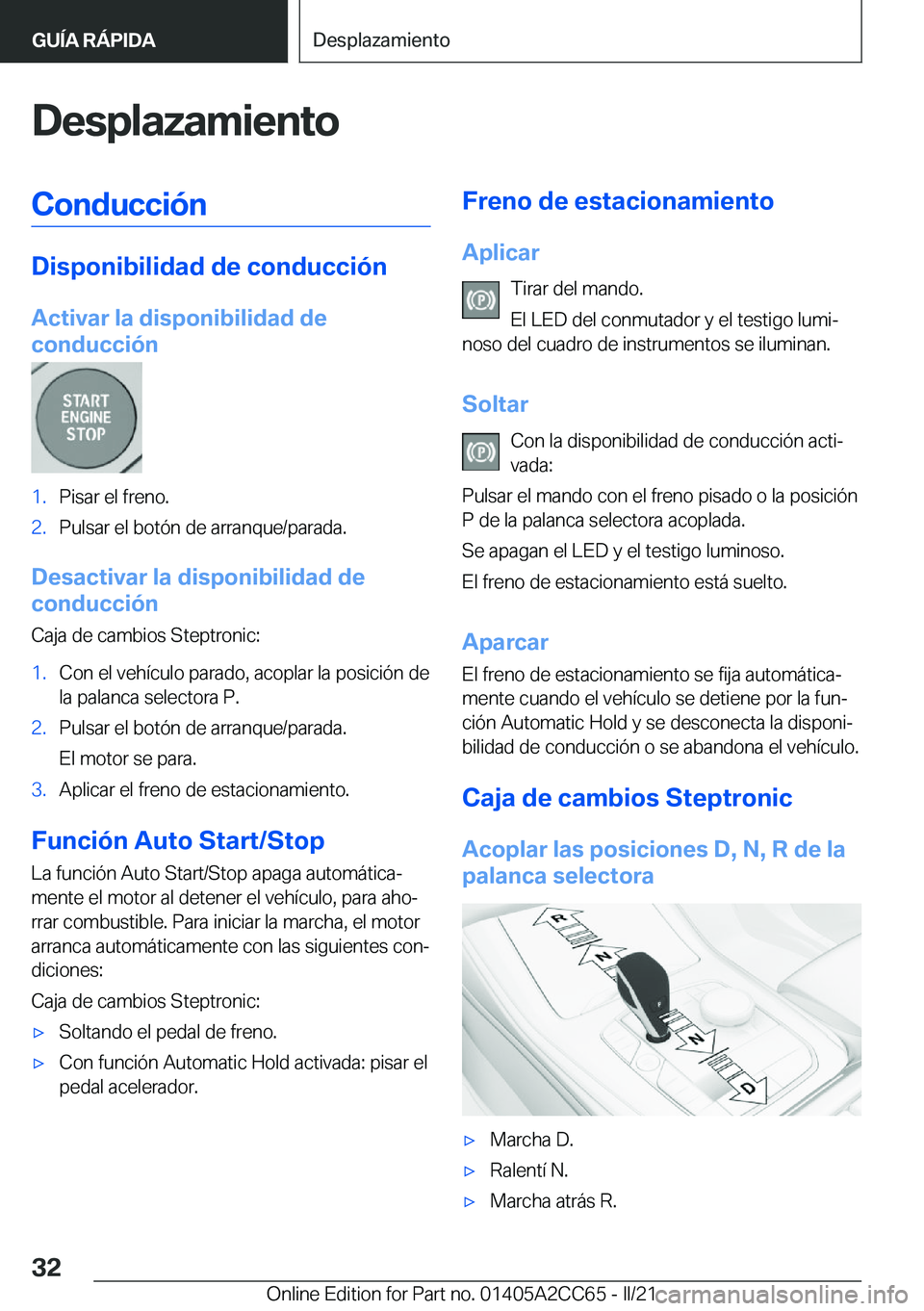 BMW 8 SERIES GRAN COUPE 2022  Manuales de Empleo (in Spanish) �D�e�s�p�l�a�z�a�m�i�e�n�t�o�C�o�n�d�u�c�c�i�