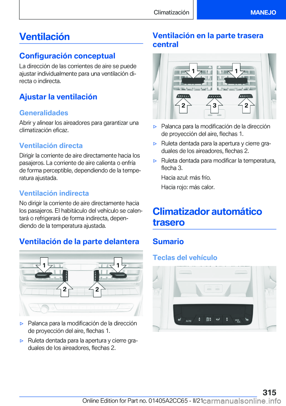 BMW 8 SERIES GRAN COUPE 2022  Manuales de Empleo (in Spanish) �V�e�n�t�i�l�a�c�i�