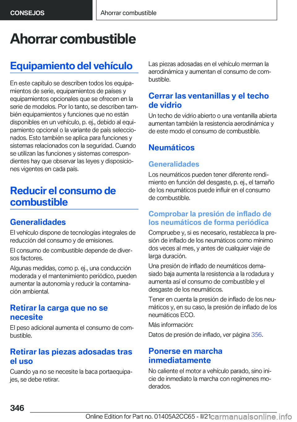 BMW 8 SERIES GRAN COUPE 2022  Manuales de Empleo (in Spanish) �A�h�o�r�r�a�r��c�o�m�b�u�s�t�i�b�l�e�E�q�u�i�p�a�m�i�e�n�t�o��d�e�l��v�e�h�