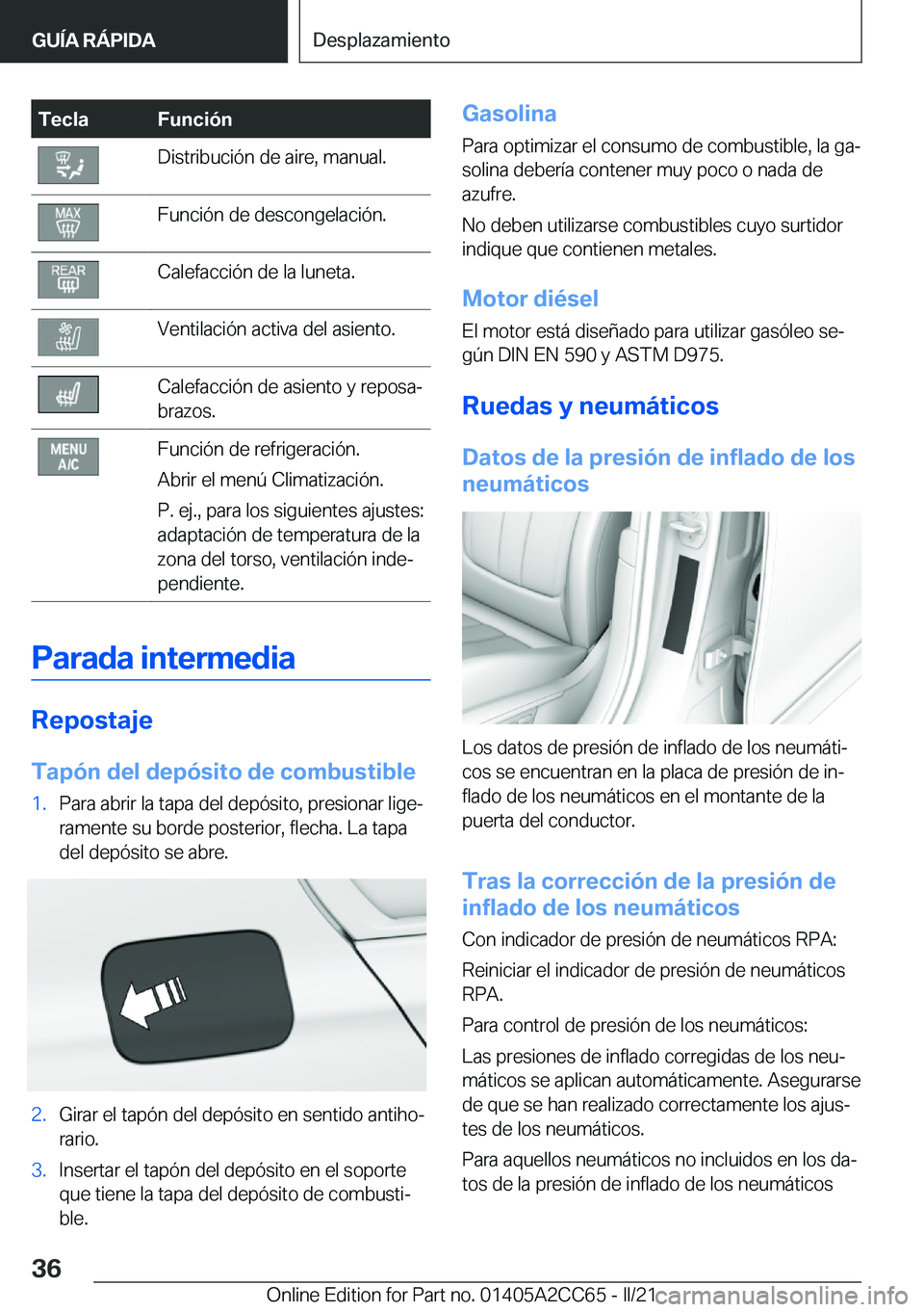 BMW 8 SERIES GRAN COUPE 2022  Manuales de Empleo (in Spanish) �T�e�c�l�a�F�u�n�c�i�