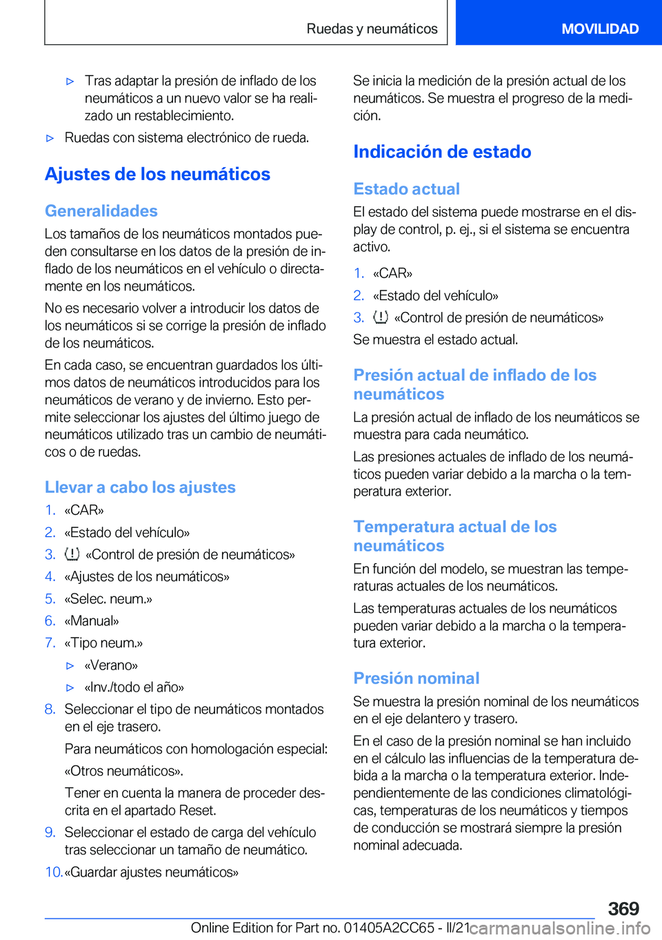 BMW 8 SERIES GRAN COUPE 2022  Manuales de Empleo (in Spanish) x�T�r�a�s��a�d�a�p�t�a�r��l�a��p�r�e�s�i�